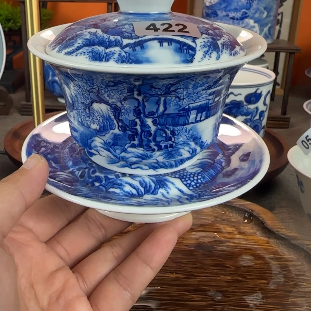 瓷片景德镇手绘青花茶器422