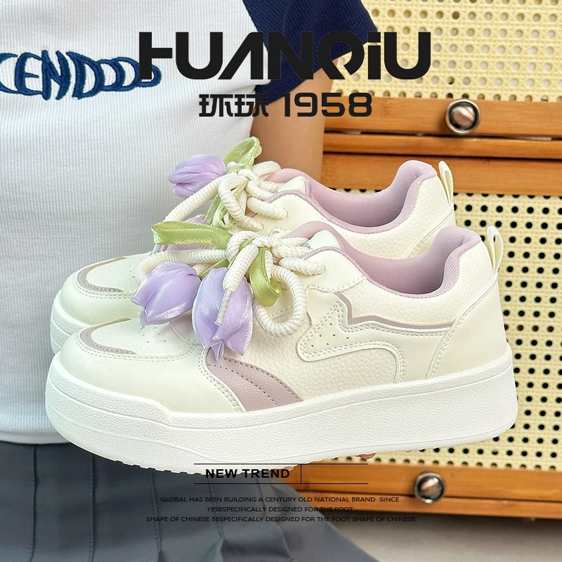 环球爆款小个子厚底面包鞋休闲时尚板鞋新款时尚潮流韩系小白鞋