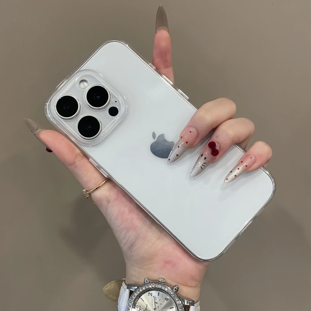 简约高透全包精孔软壳适用iPhone16手机壳15防摔14新款13pro情侣