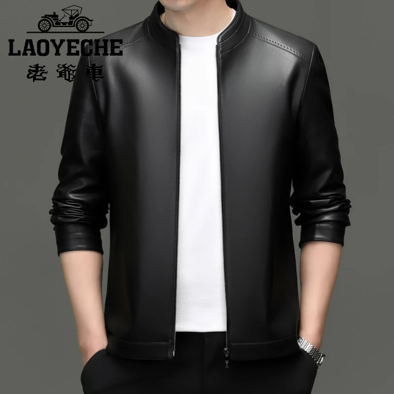 老爷车皮衣爸爸秋冬修身男装潮流四季流行高档时尚休闲商务立领