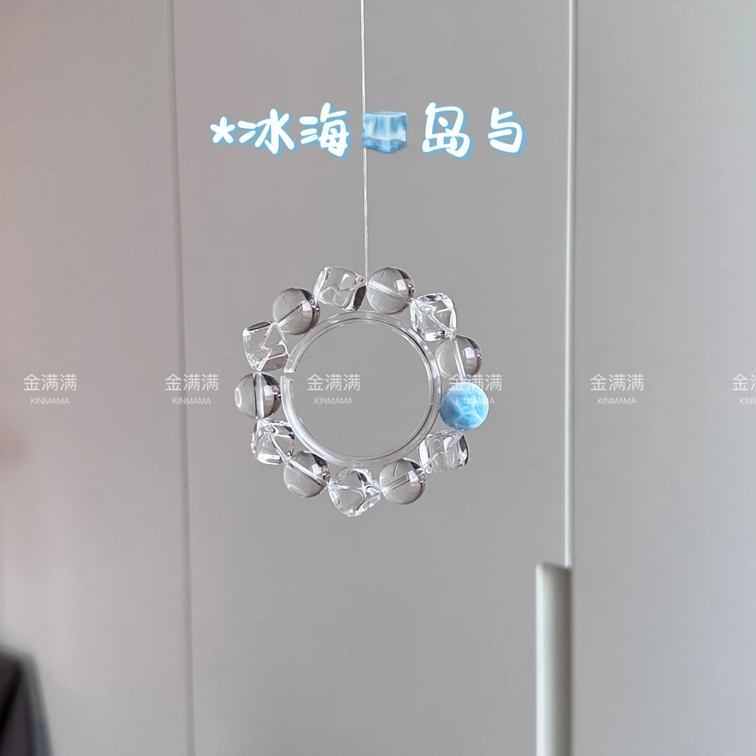 【冰海岛与】天然水晶双A级白水晶/海纹石手串 15M B364