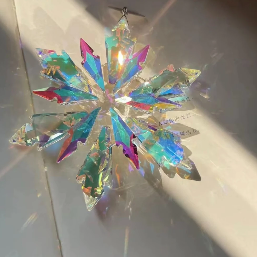 【4·9r】太阳捕手光之雪花阳光捕手水晶摆件解压玩具创意生日礼物