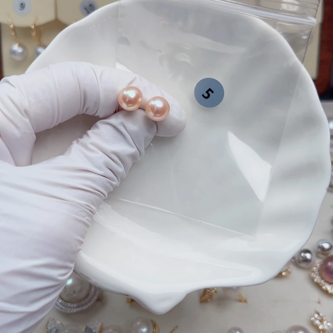 银S925镶嵌淡水珍珠耳饰