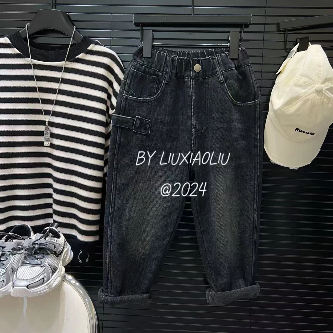 杭州六小六正版 BY LIUXIAOLIU冬季儿童加绒牛仔裤12433