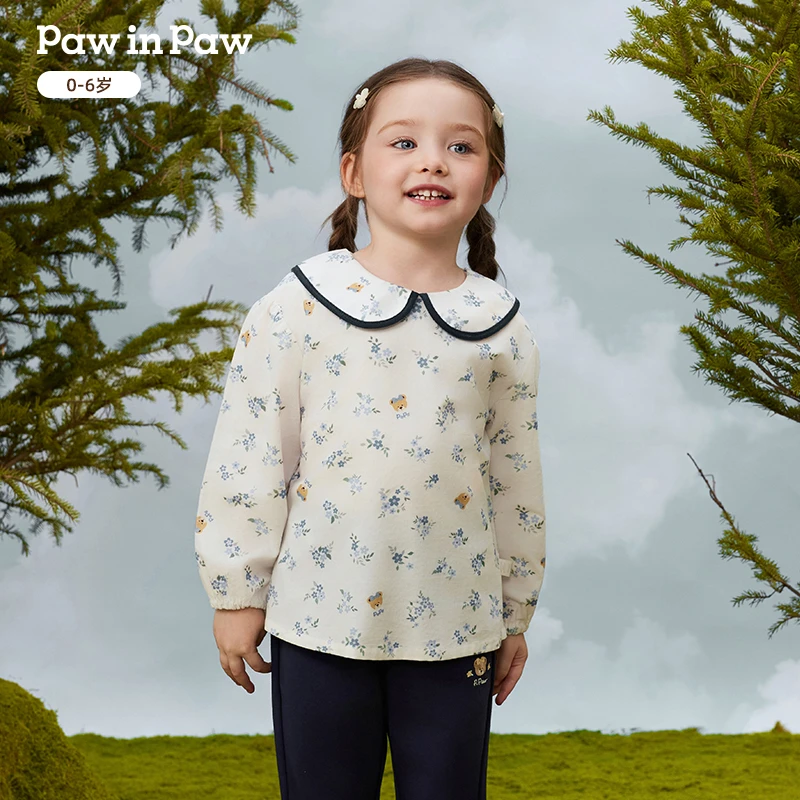 【小童款】25年秋冬新款女宝宝小碎花长袖翻领衬衫儿童PCBAF4982E