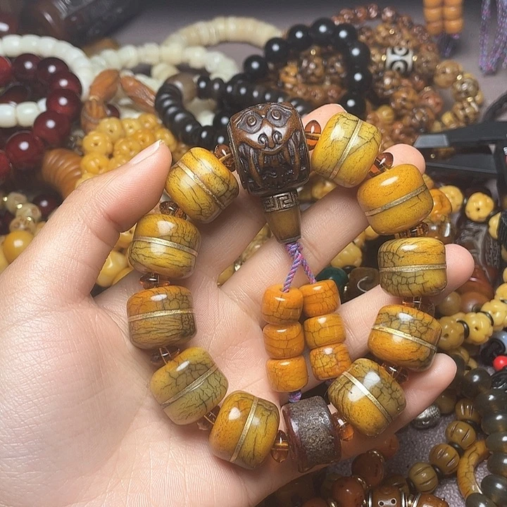 牛骨手串/手链浪*牦牛骨汉堡珠手持