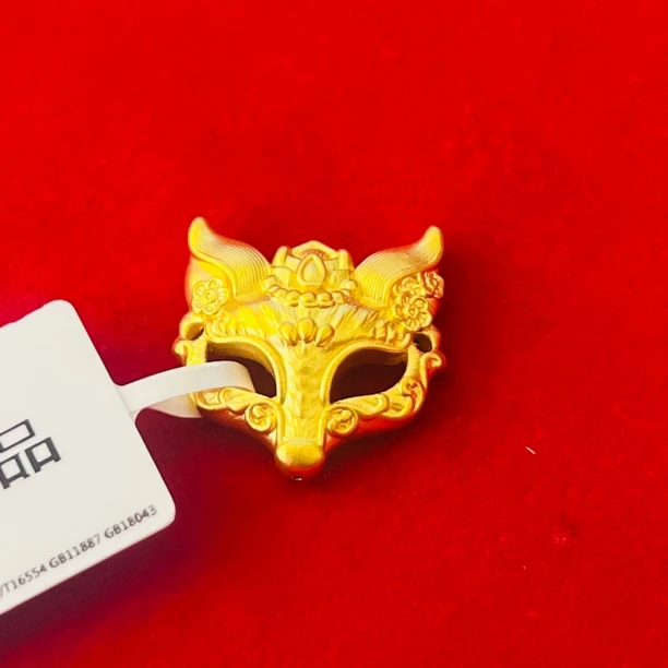 【莹莹专享】足金999 青丘狐狸面具 GP 1.06 纳金添福