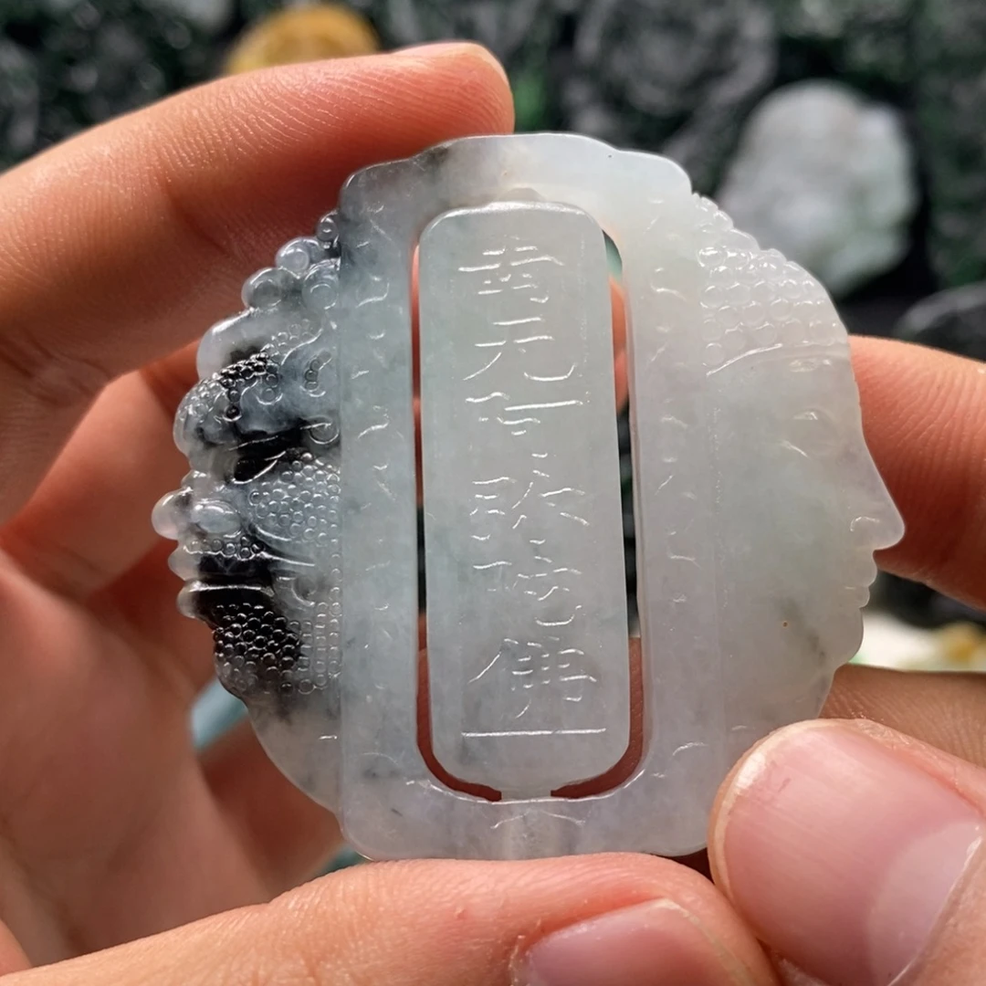定制翡翠未镶嵌天然翡翠A货一念佛魔