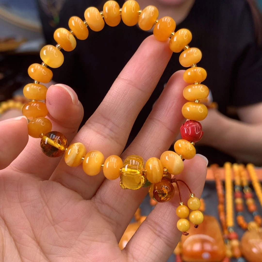 手串琥珀未镶嵌微瑕
