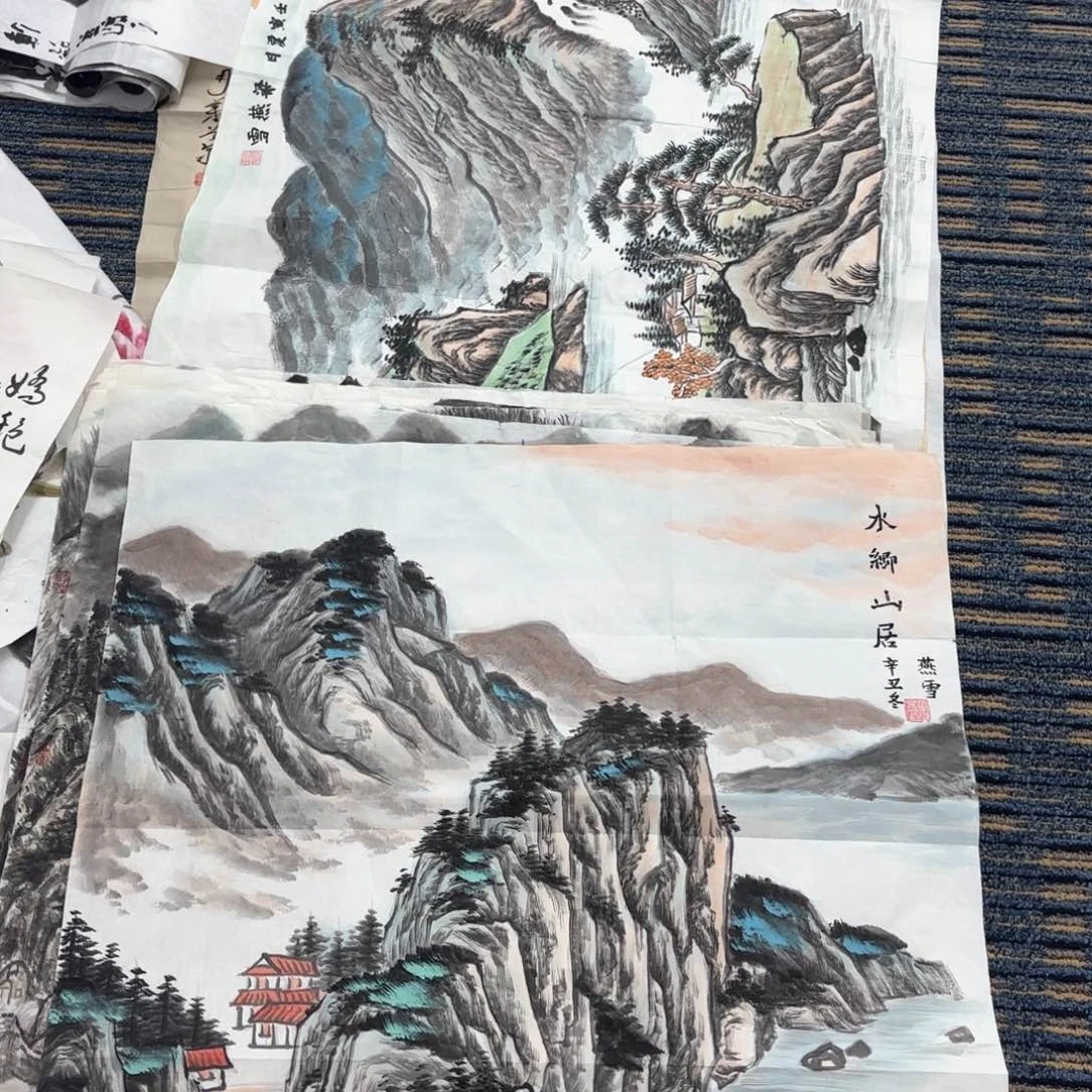 国画国画山水梁燕雪四尺斗方 琪