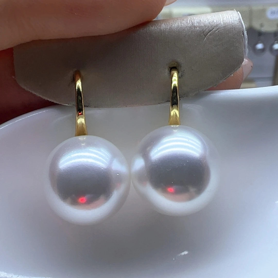 银S925镶嵌淡水珍珠耳饰