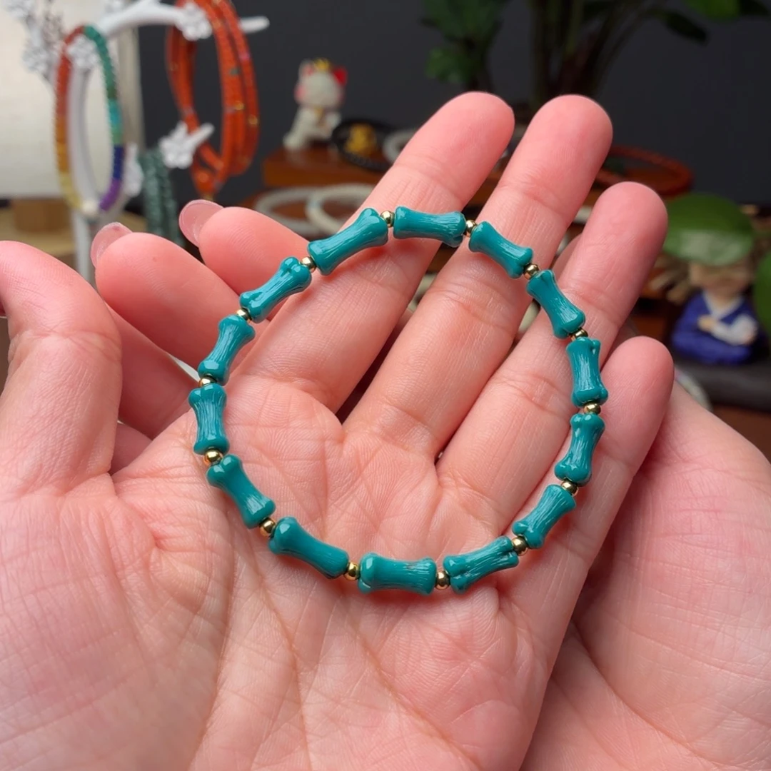 绿松石未镶嵌手链男女