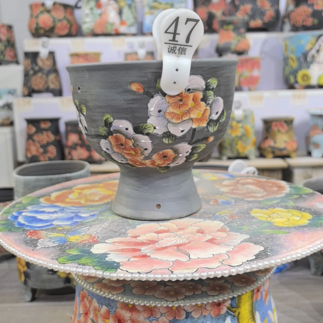 红泥花盆景德镇花盆