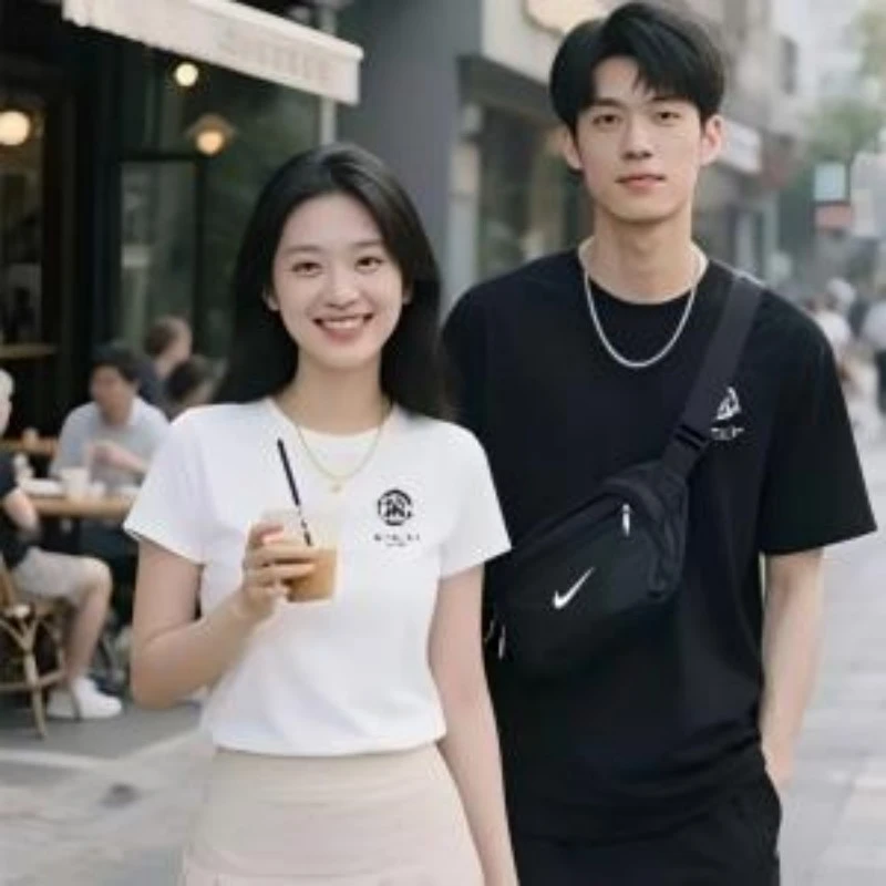 2025新款夏季男女 同款小清新圆领短袖049