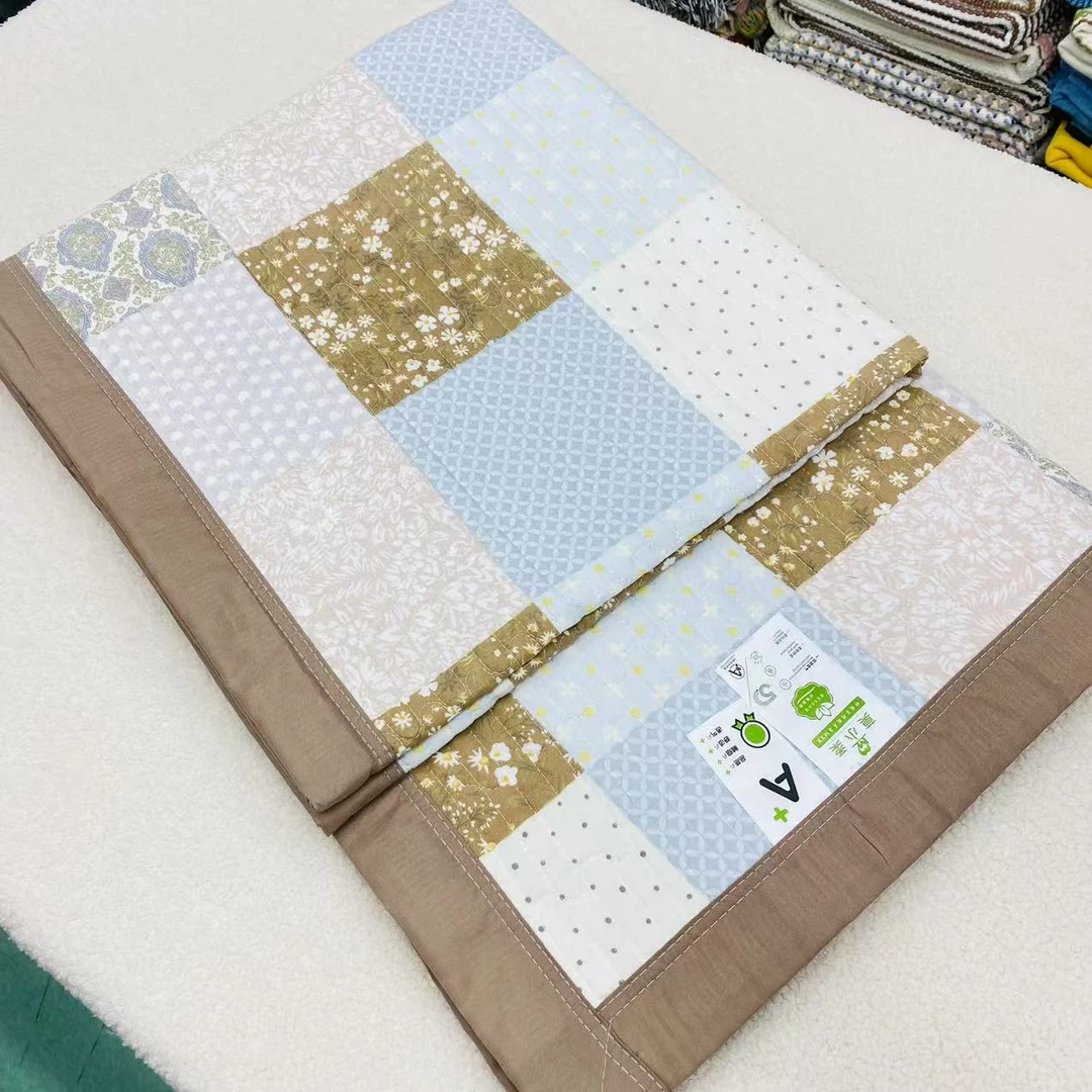 【包边床盖】<百福碎花-咖>120X220cm<±5cm>绗缝多功能水洗透气柔软