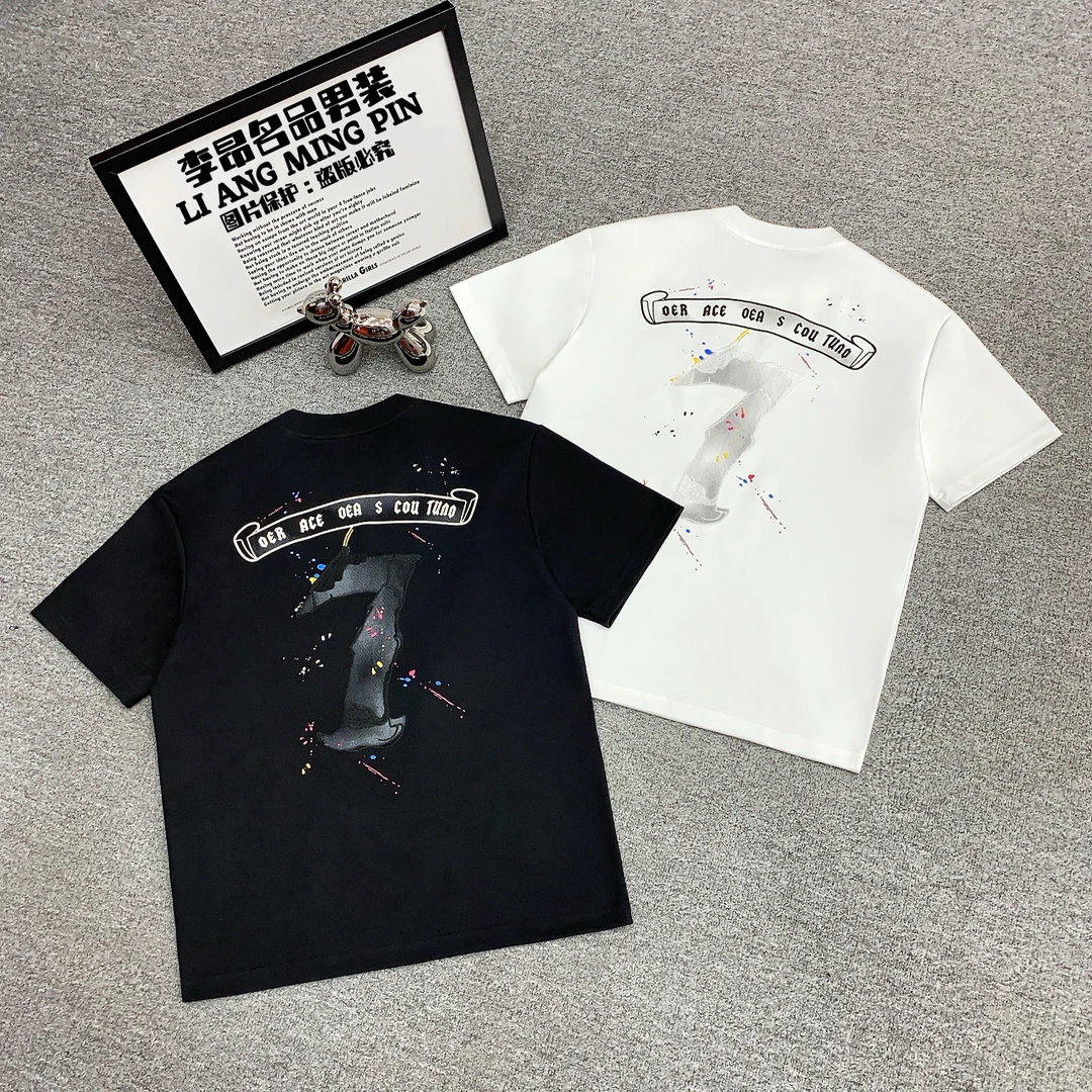 高端潮牌短袖T恤男士lo春夏新款半袖潮流痞帅时尚休闲百搭圆领t恤