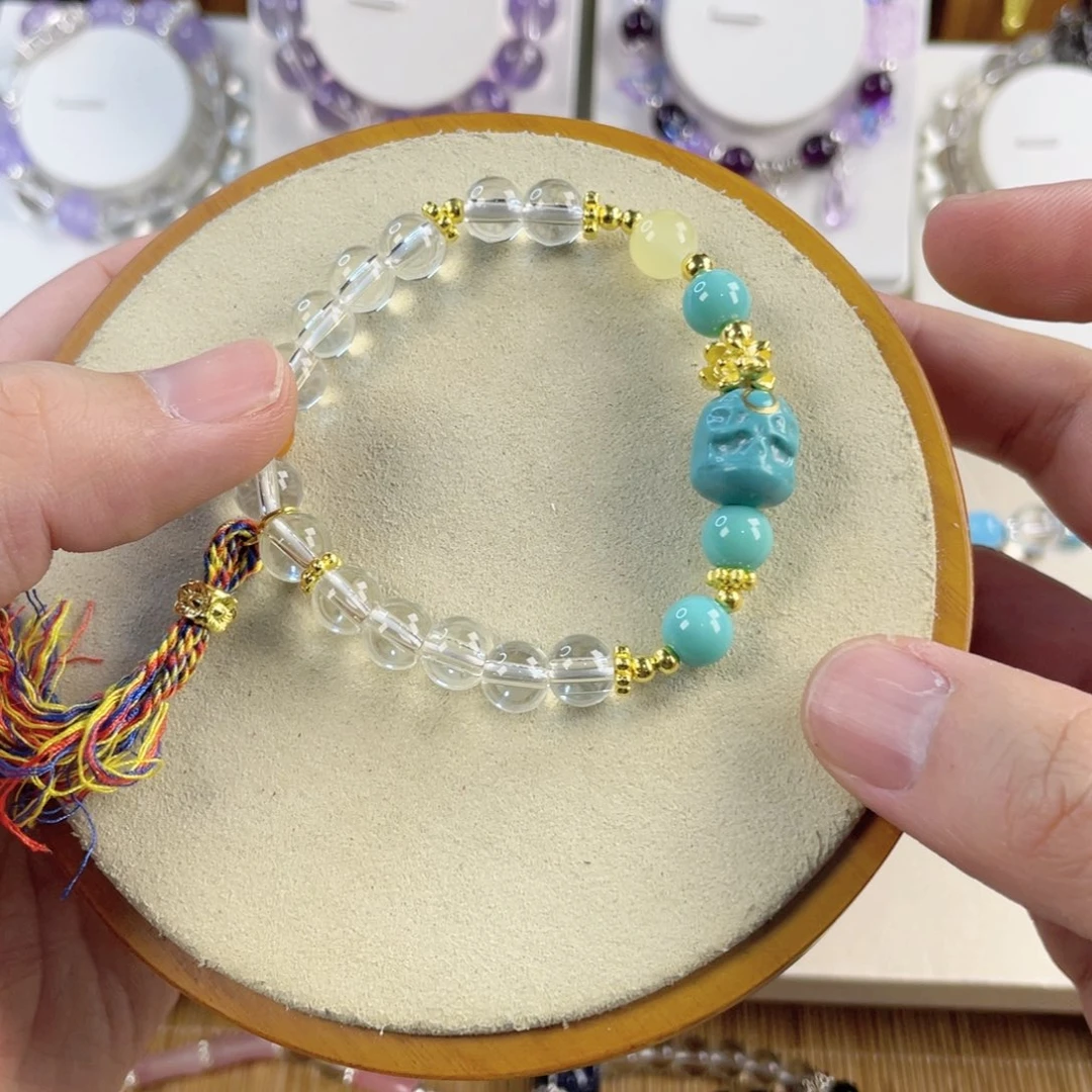 水晶手串银S925镶嵌我是一只小小鸟