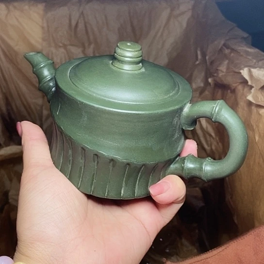 茶壶绿泥宜兴紫砂全手工制作工艺