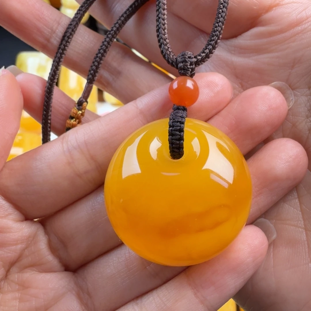 琥珀未镶嵌颈饰纯天然琥珀蜜蜡无优化