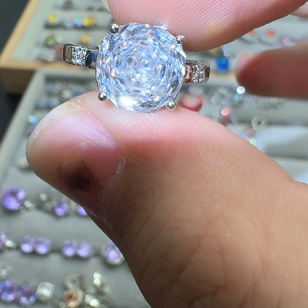 托帕石戒指银S925镶嵌