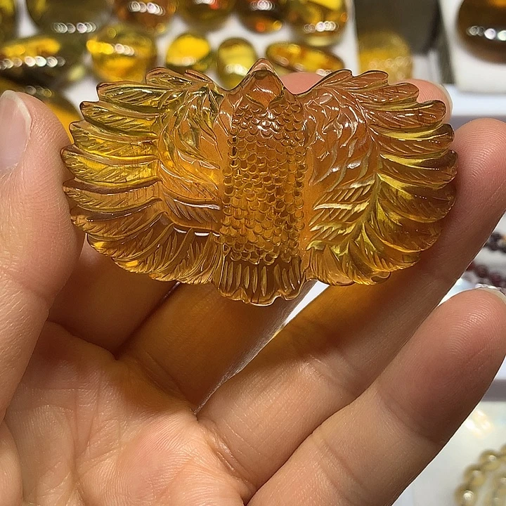 琥珀未镶嵌颈饰老鹰