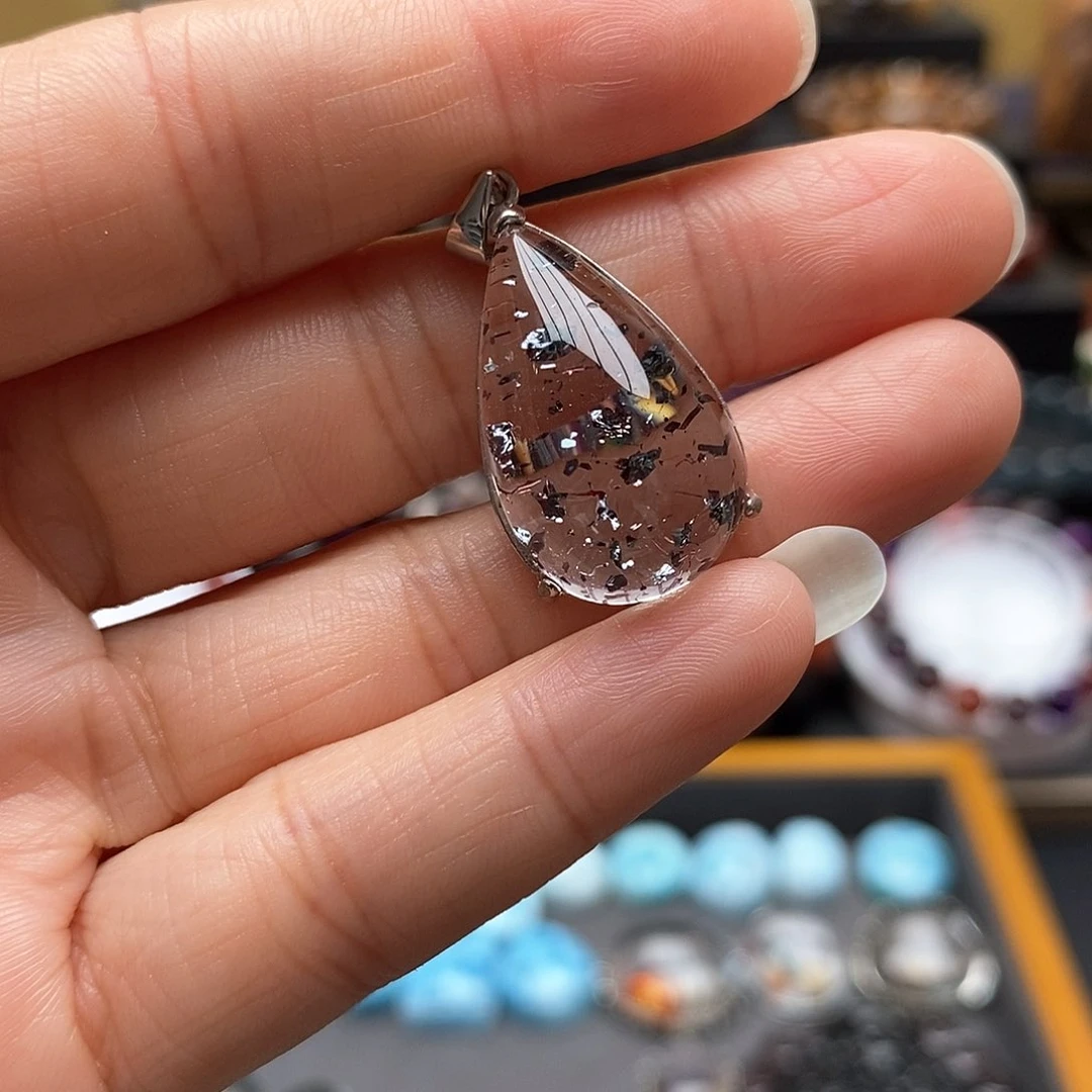 吊坠(不含链)银S925镶嵌水晶