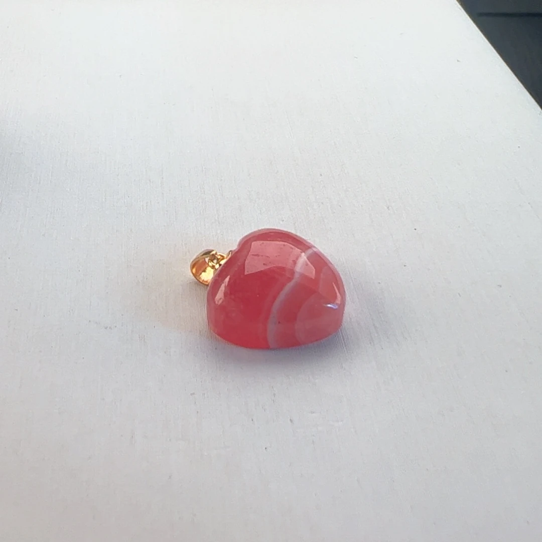 菱锰矿（红纹石）银S925镶嵌吊坠(不含链)