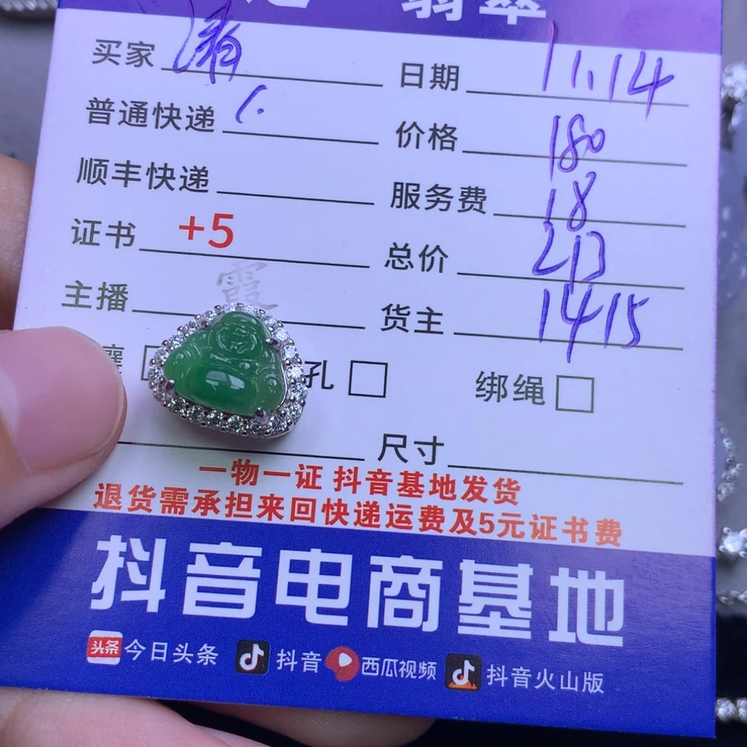 颈饰银S925镶嵌翡翠清**子