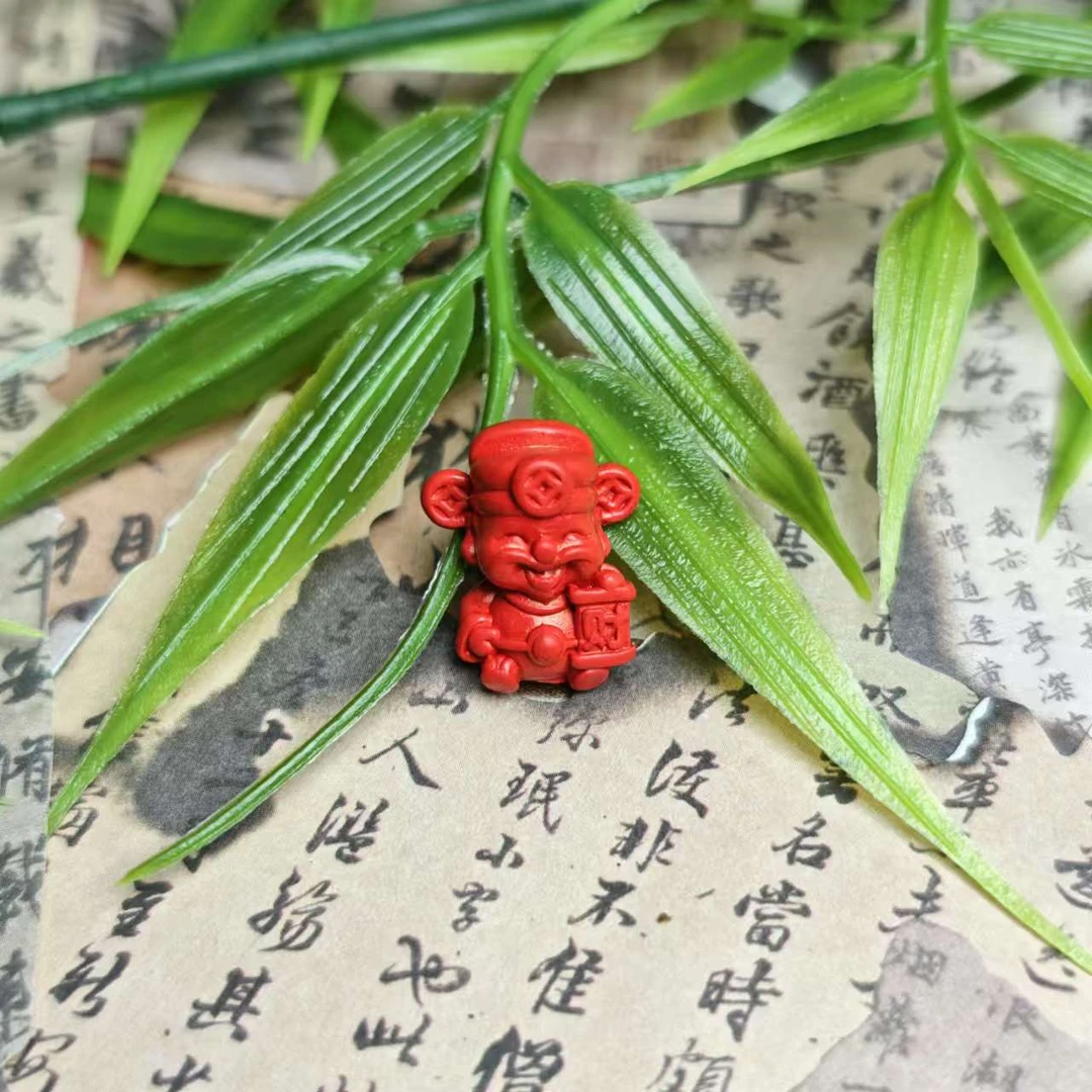 【蜜语堂】朱砂雕刻件 招财进宝 小财神配件（福袋专属）