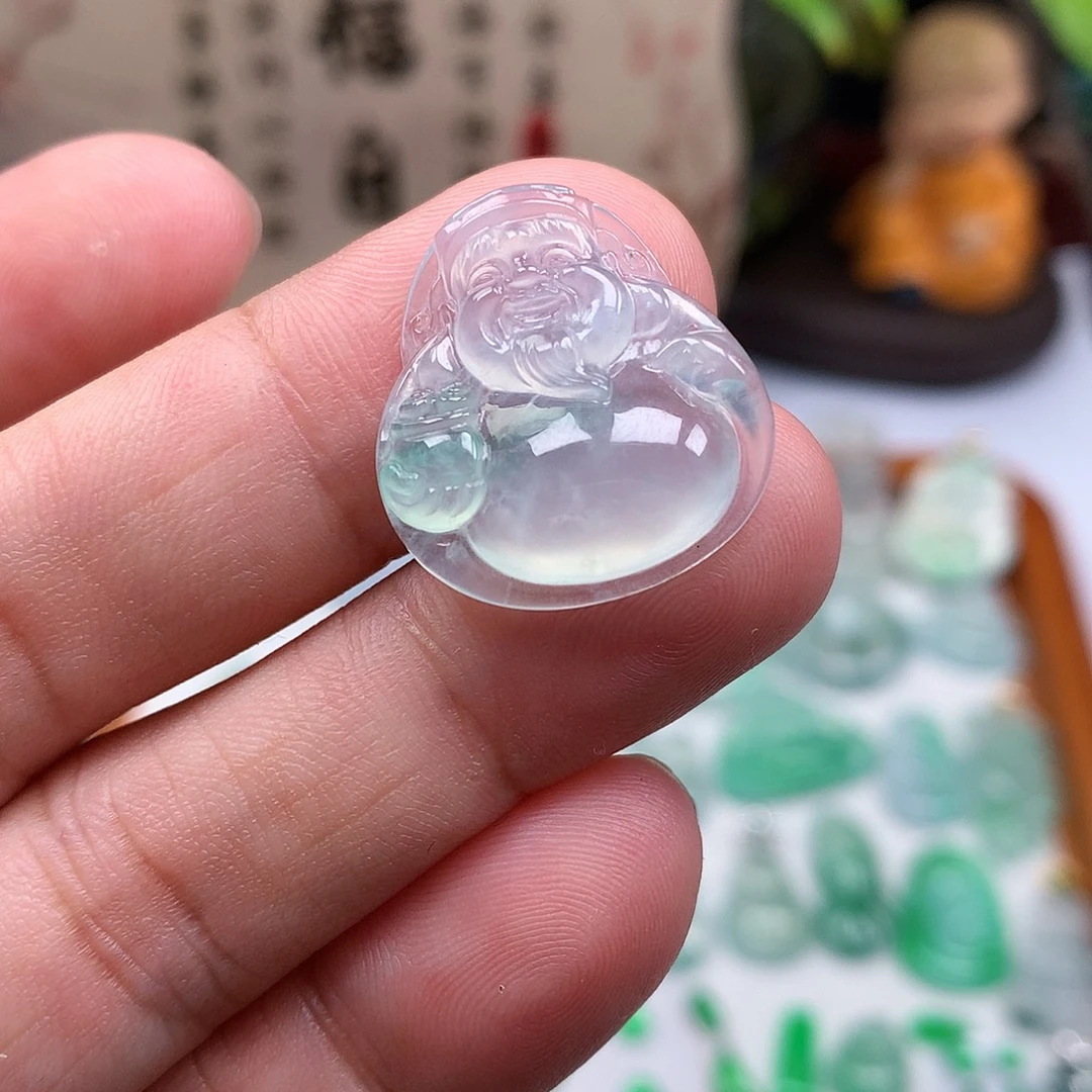 翡翠裸石缅甸天然A货翡翠冰种财神