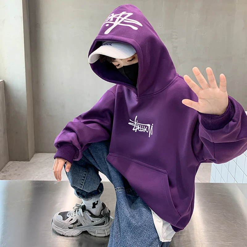 儿童装男童秋装连帽卫衣2025新款中大童春秋款男孩洋气秋季上衣潮