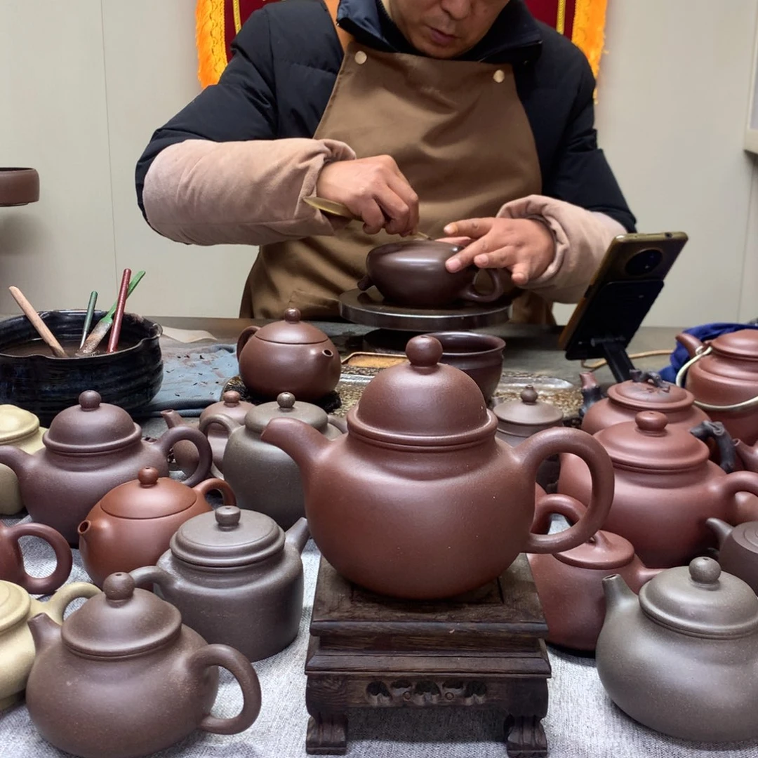底槽青茶壶掇球470C半手工制作
