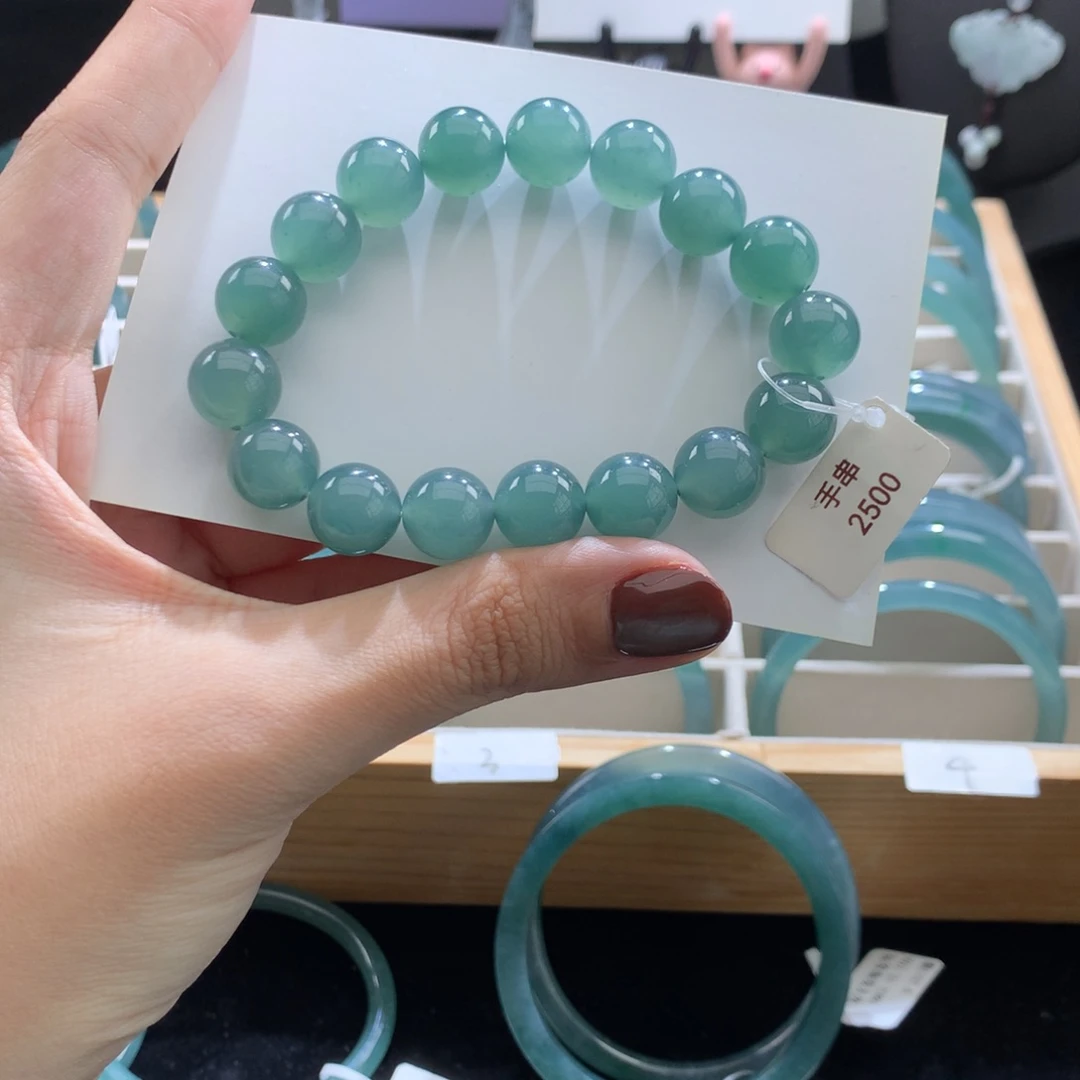 翡翠未镶嵌手镯12mm手串