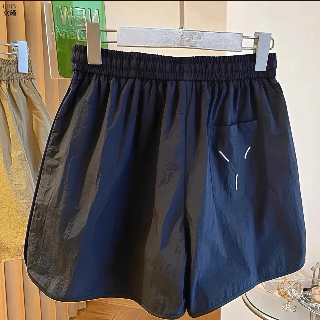 2025夏季薄款高腰阔腿休闲热裤女大码胖妹妹宽松显瘦百搭时尚短裤