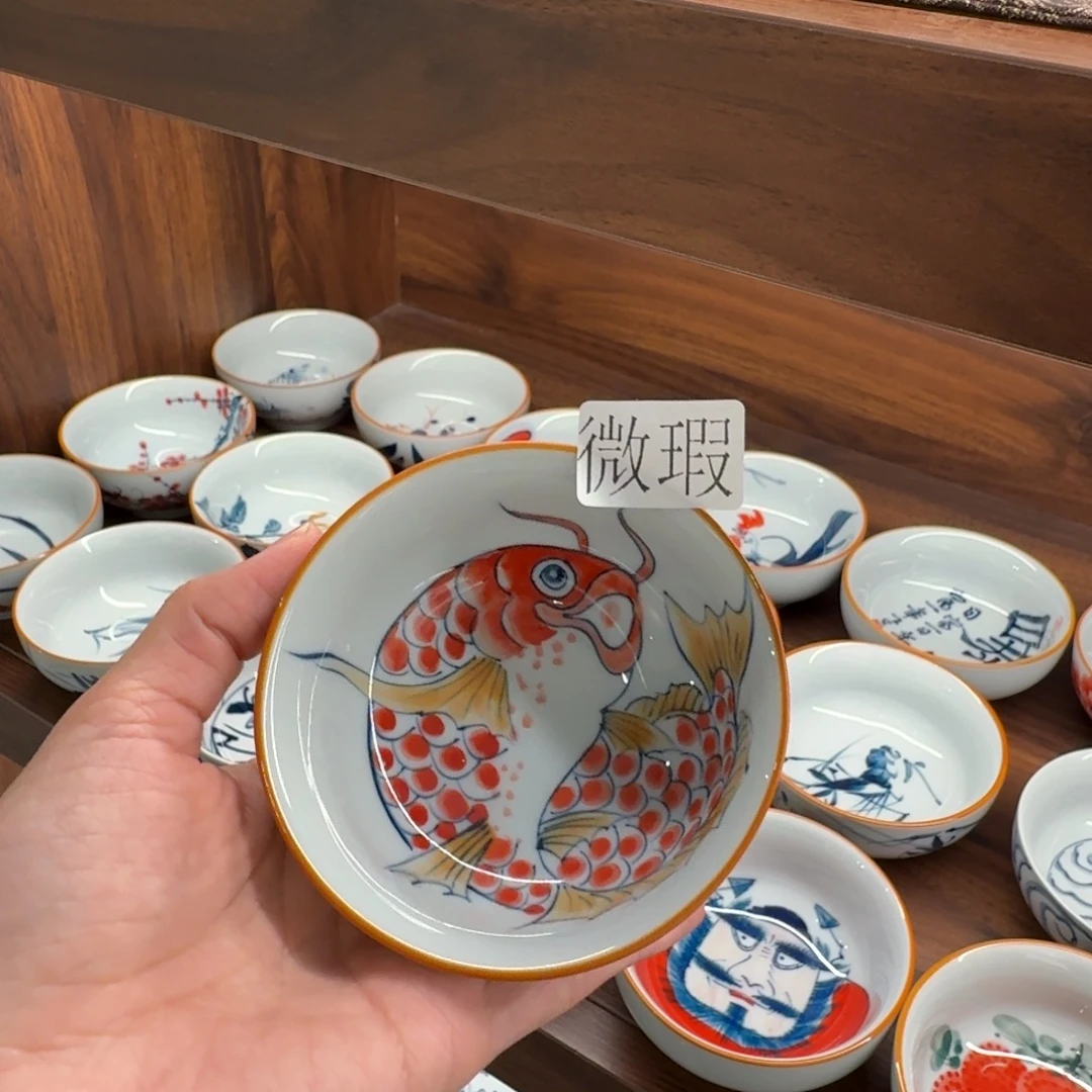 釉下手绘茶具微瑕