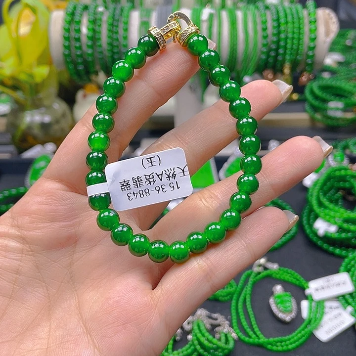 未镶嵌手链翡翠翡翠阳绿手链7