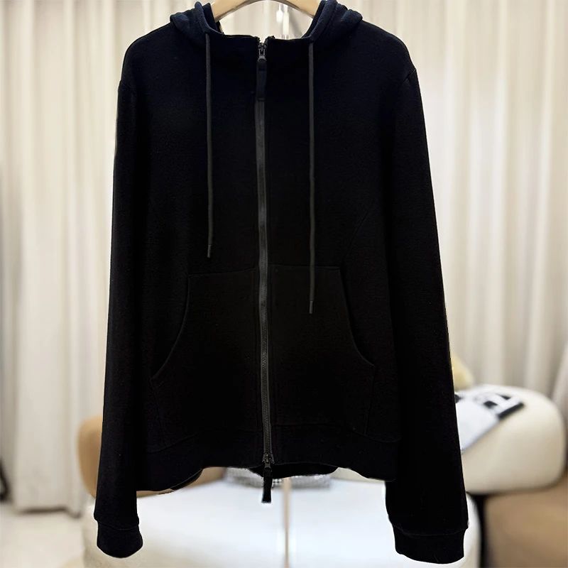 zaw大码胖mm连帽卫衣女春秋显瘦休闲开衫胖mm上衣遮肚子显瘦25441