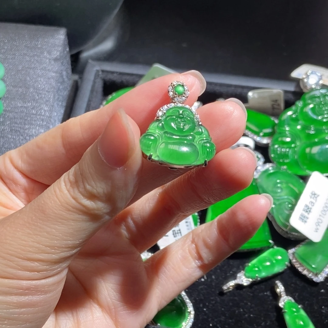 翡翠银S925镶嵌吊坠(不含链)