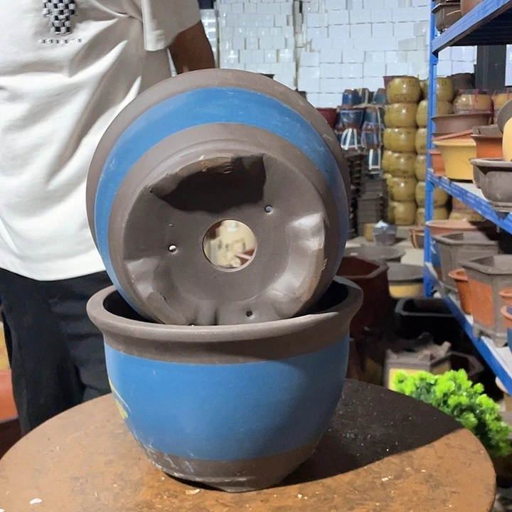 25-25蓝色花盆花盆