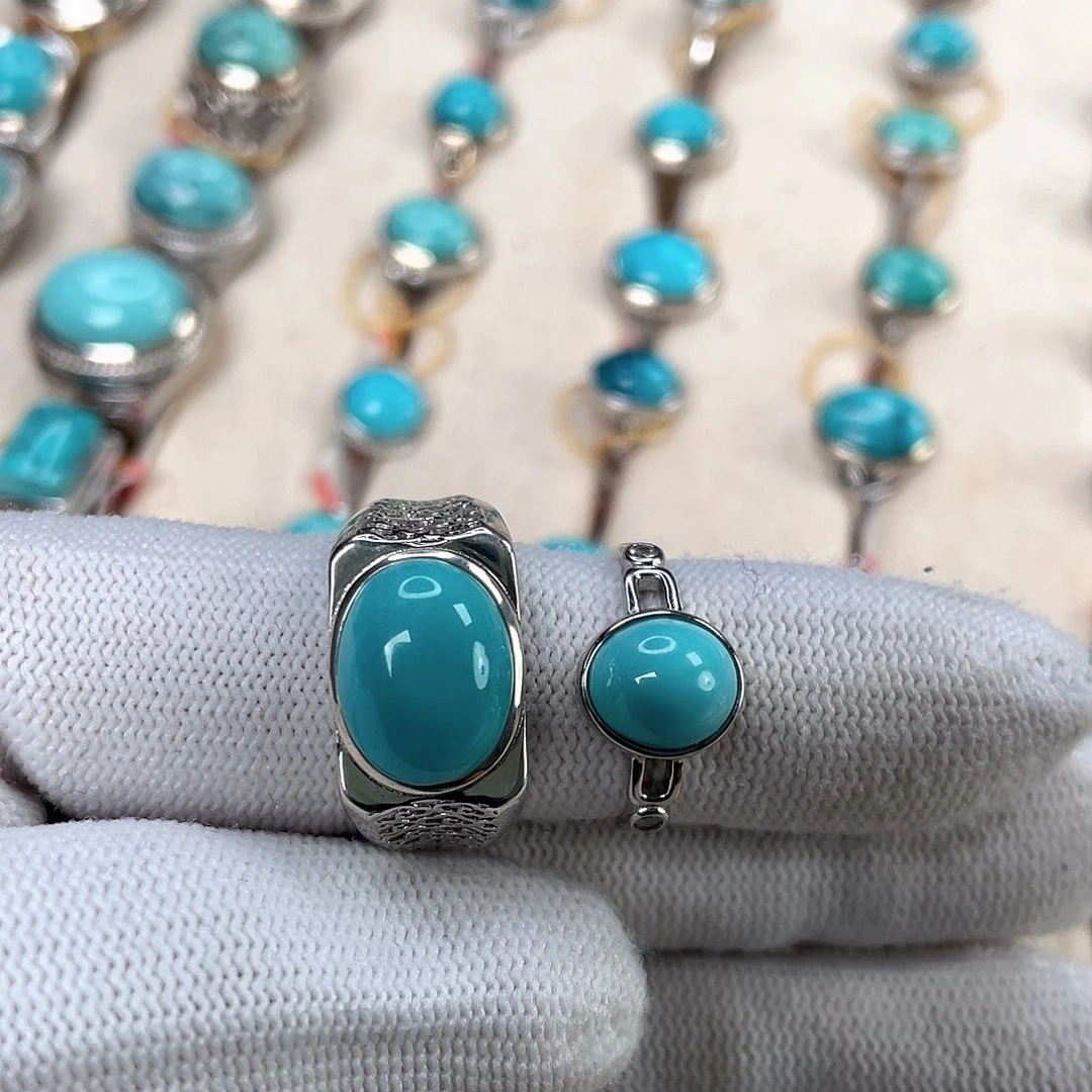 绿松石银S925镶嵌车挂