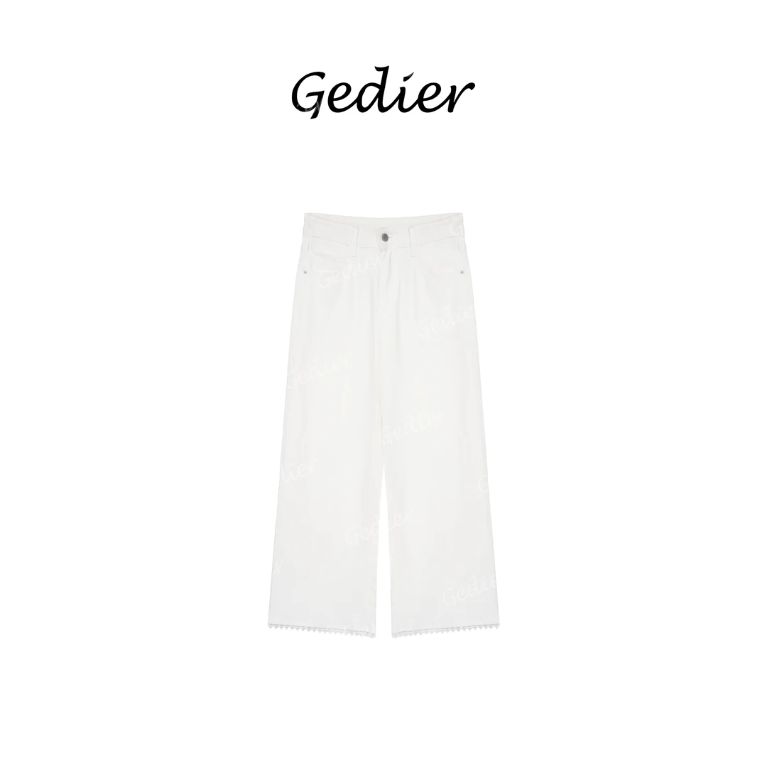 【歌蒂尔】 2025年春季欧若风蕾丝裤脚牛仔裤 KG520205Y