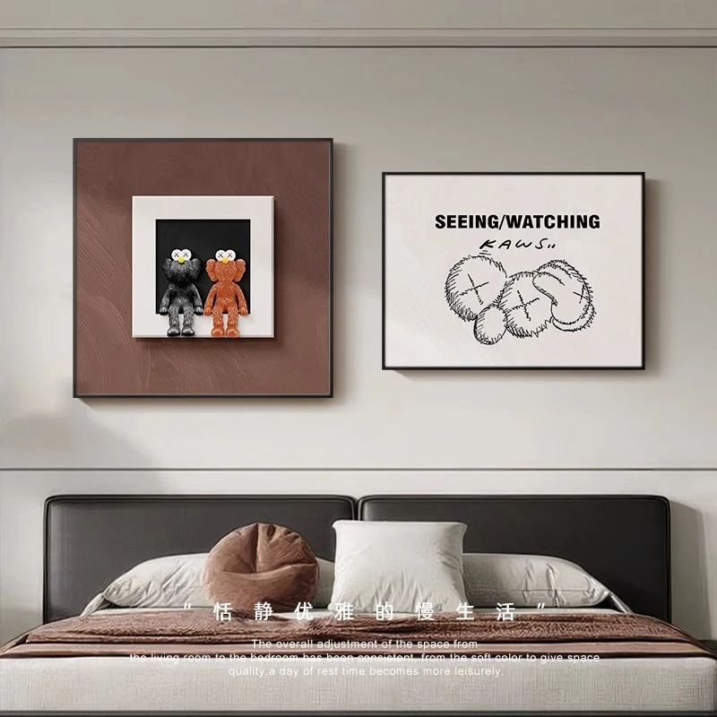卧室床头装饰高级感轻奢主卧房间挂画暴力熊客厅餐厅墙壁装饰画