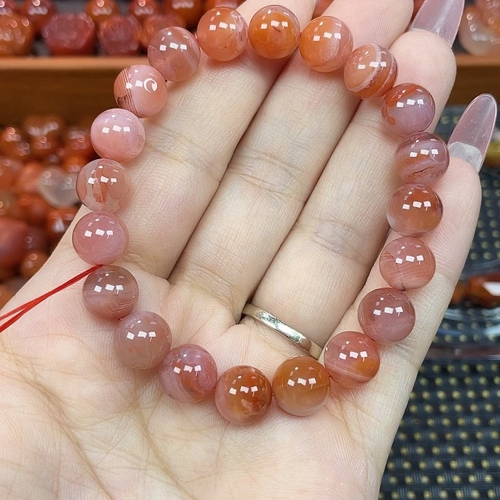 南红玛瑙未镶嵌颈饰单圈9mm+