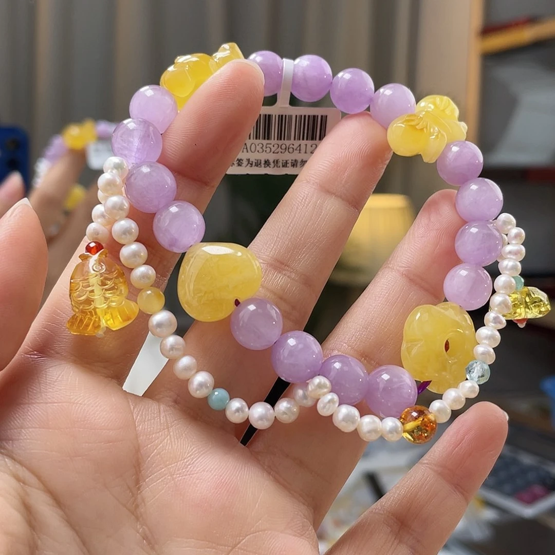 琥珀裸石未镶嵌蜜蜡手串