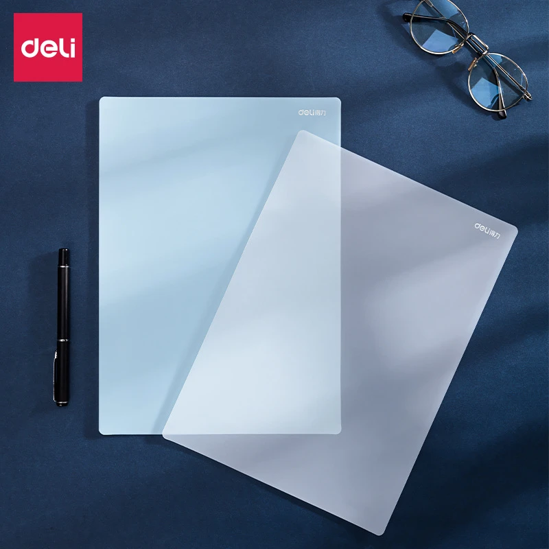 得力72655桌面软垫板透明A4学生文具书写写字画画A4硅胶考试垫本