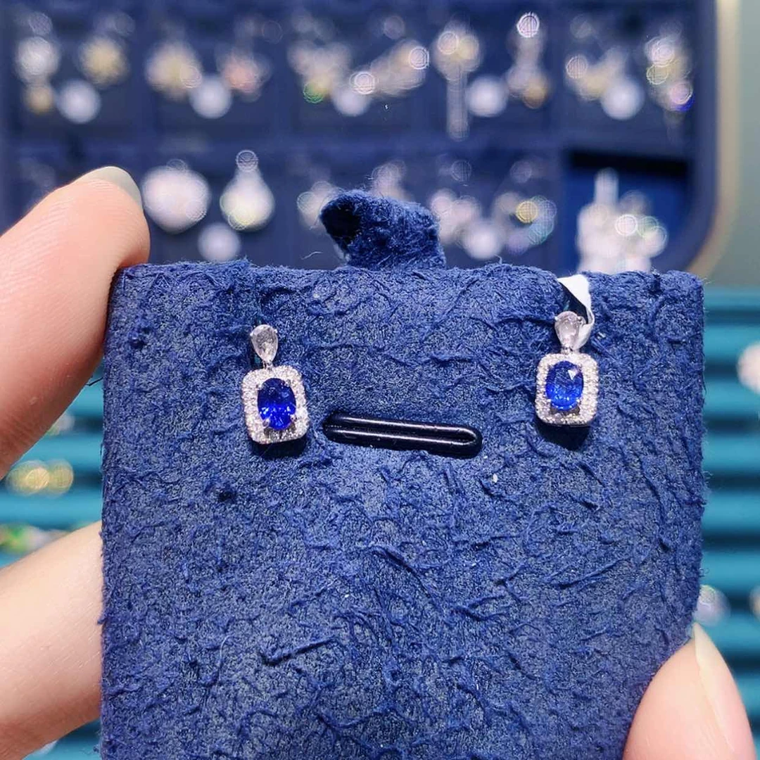 【闪购商品】耳饰蓝宝石铂Pt950镶嵌