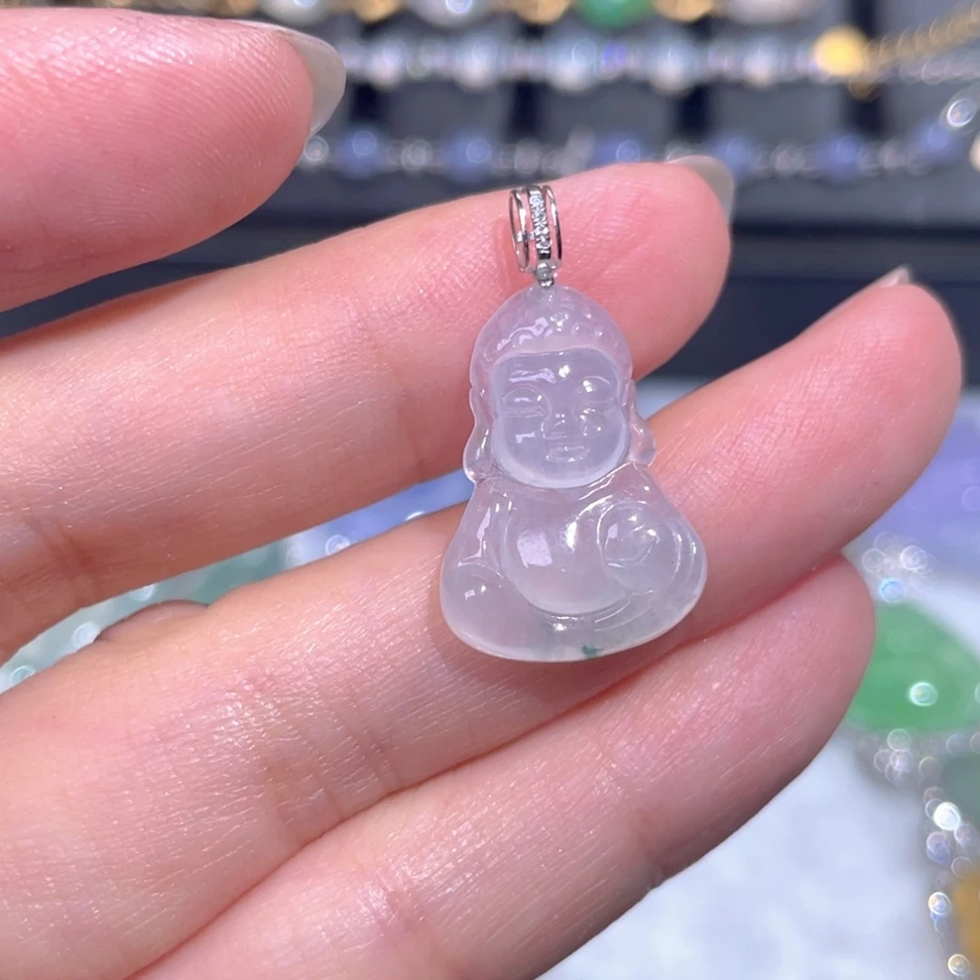 颈饰18K金镶嵌翡翠翡翠