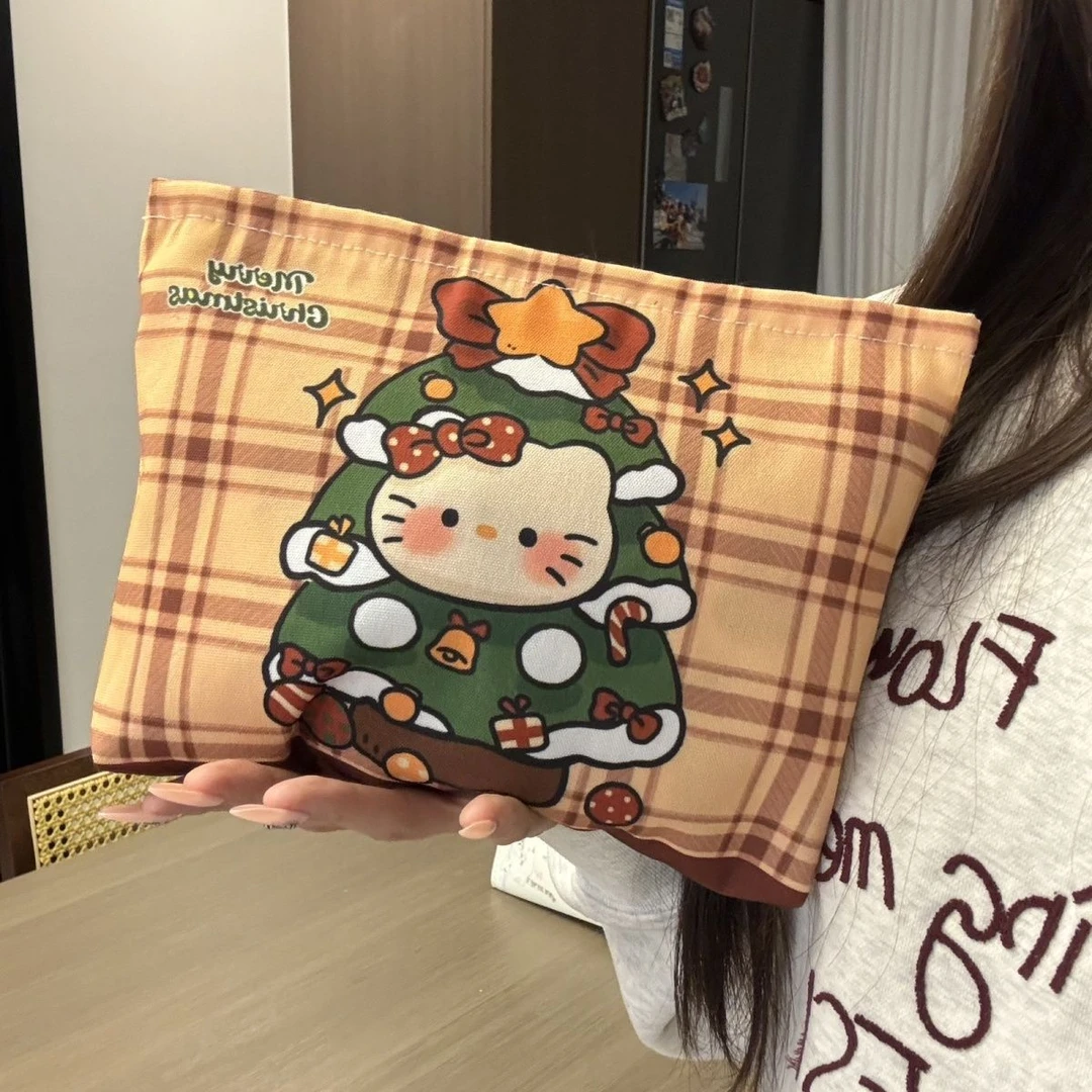 新款原创Kitty爆款格子收纳便携大容量化妆包卡通简约耐脏ins风M9