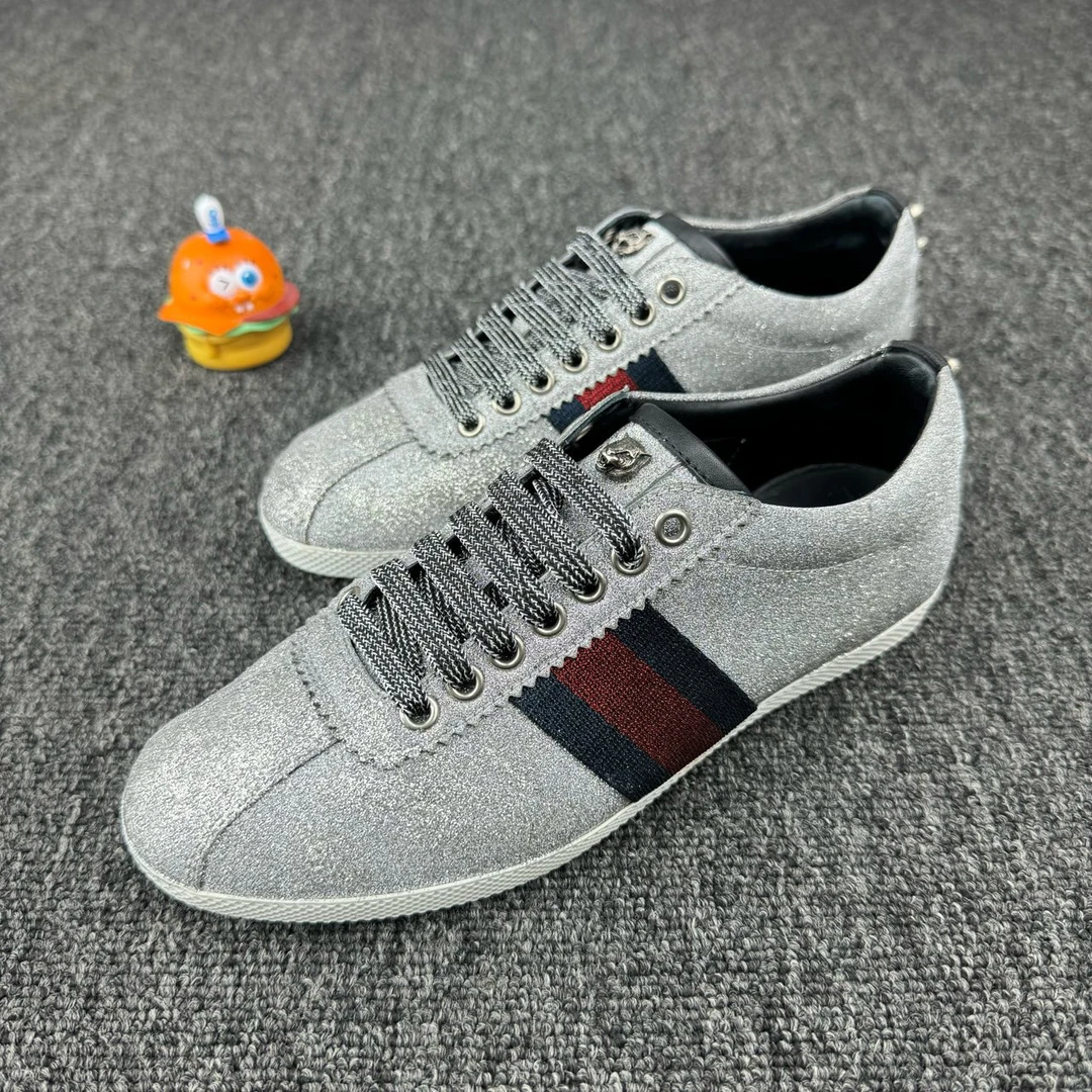 95新 GUCCI/古驰 Gucci古驰银色满天星板鞋 36 HB543