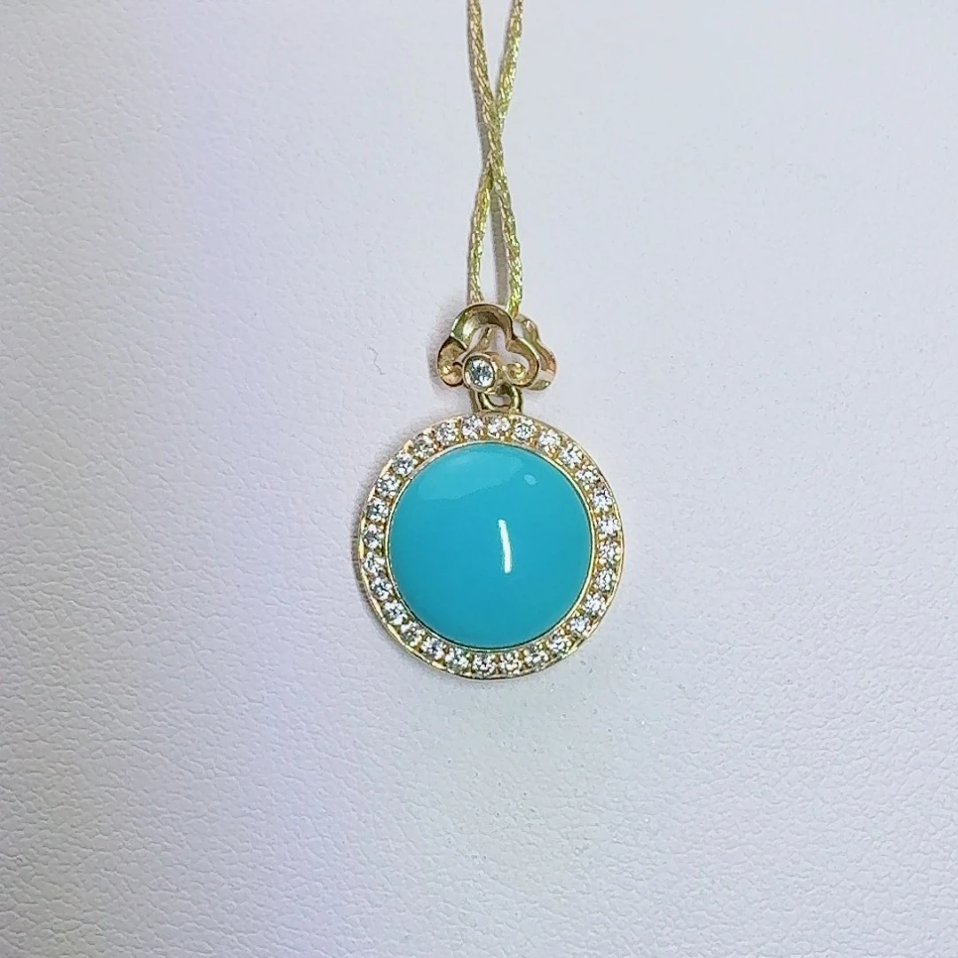 绿松石18K金镶嵌珠宝奇石